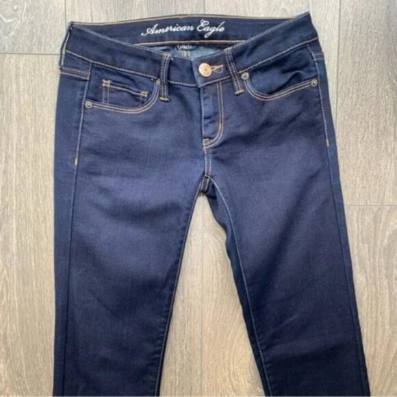 American Eagle Skinny Jeans Stretch Denim Dark Wash Low rise Y2K 2000s Size 2 - Picture 4 of 14